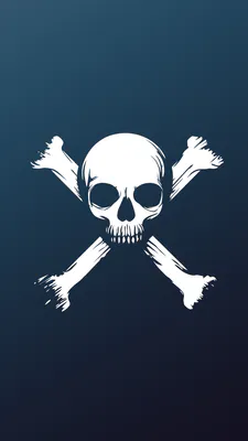 Кістки, Скелет, Символіка, Білий силует, Градієнт, Темно-синій, Векторна графіка