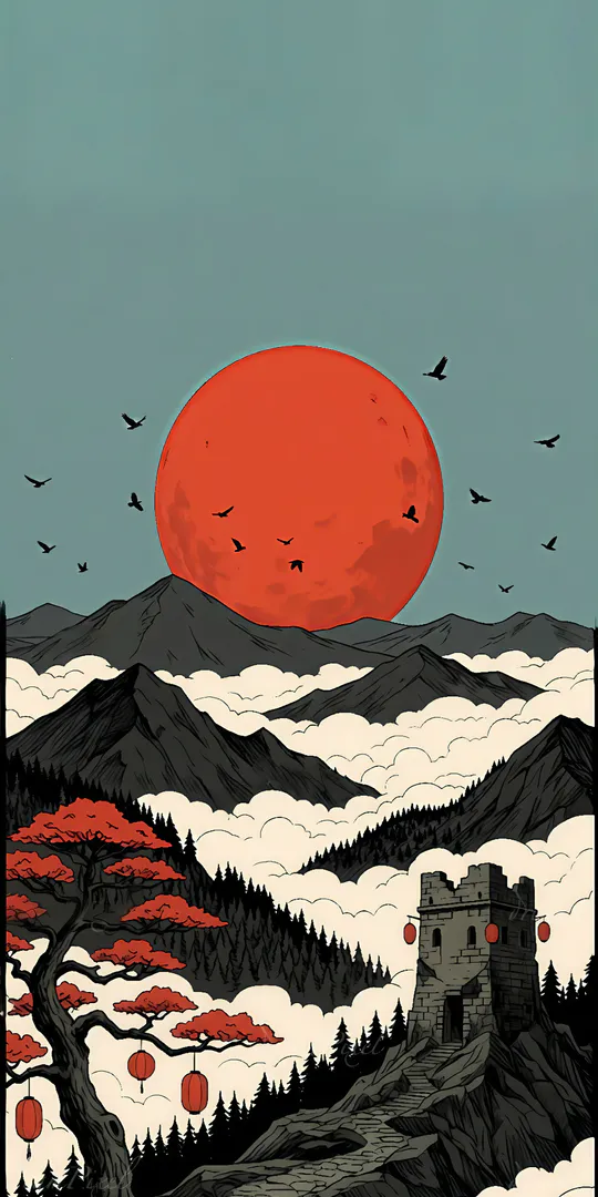 Шпалери на телефон: Червоне сонце