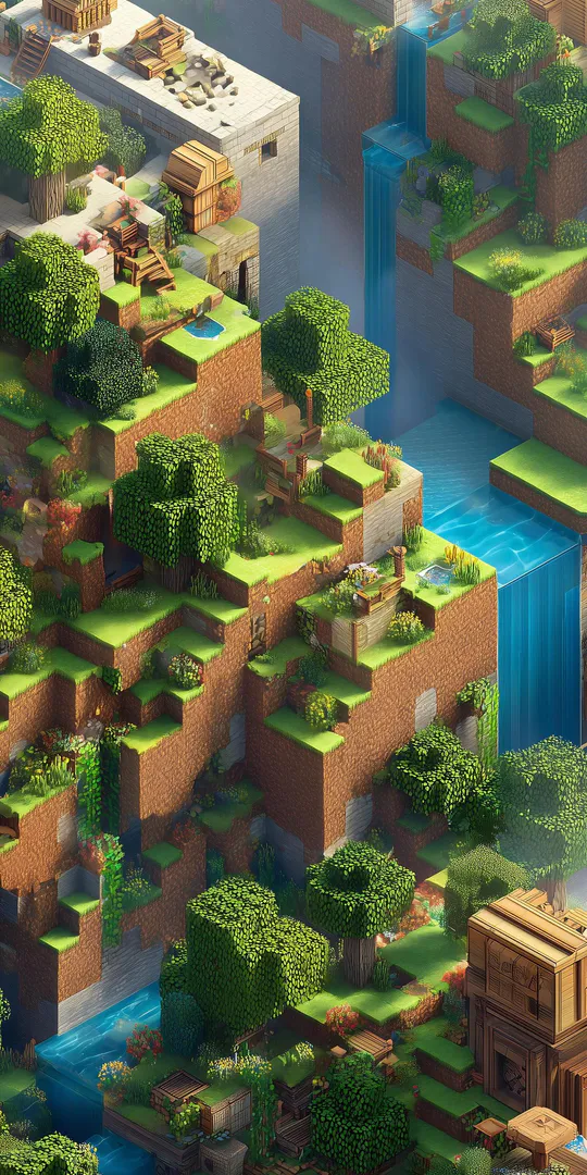 Шпалери на телефон: Кубічний світ Minecraft