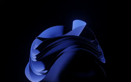Windows 11, Dark Blue, Bloom, Abstraction
