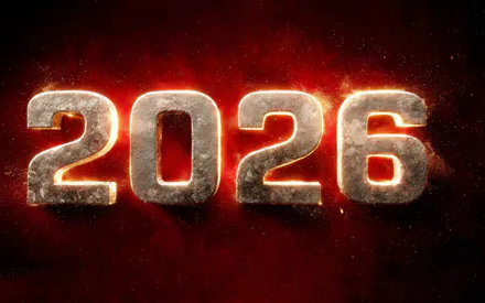 Новый год, Цифры, Календарь, Дата, Будущее, Рендер, Стиль