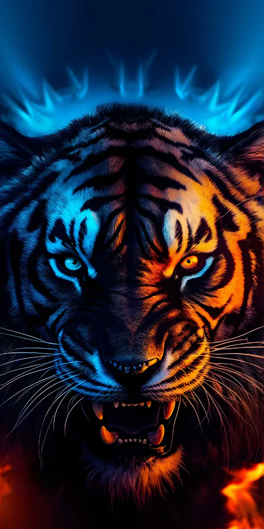 Phone wallpaper: Bengal tiger