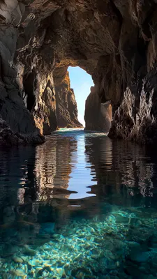 Cave, Transparent Water, Rock, Hole, Crystal Water