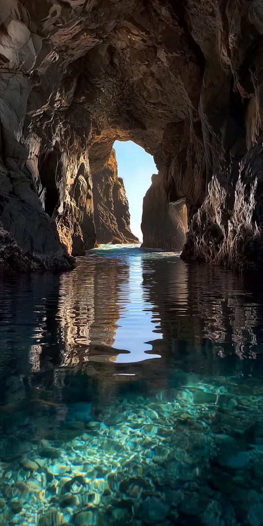 Phone wallpaper: Sea cave