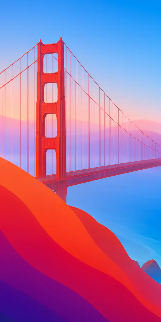 Обои на телефон: Вечерний Golden Gate
