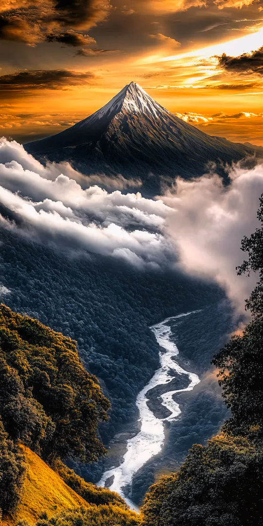 Phone wallpaper: Mountain landscape