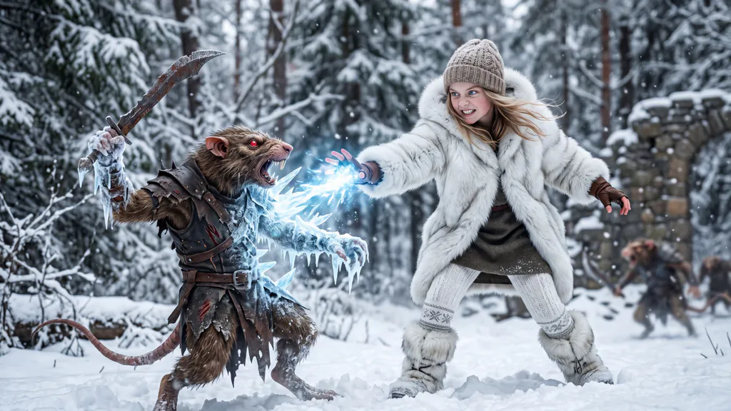 Desktop wallpaper: Snow Maiden and Skaven