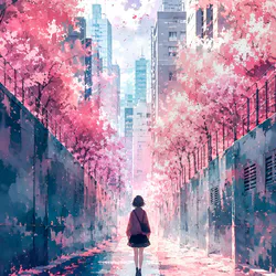 Woman on the street of the city