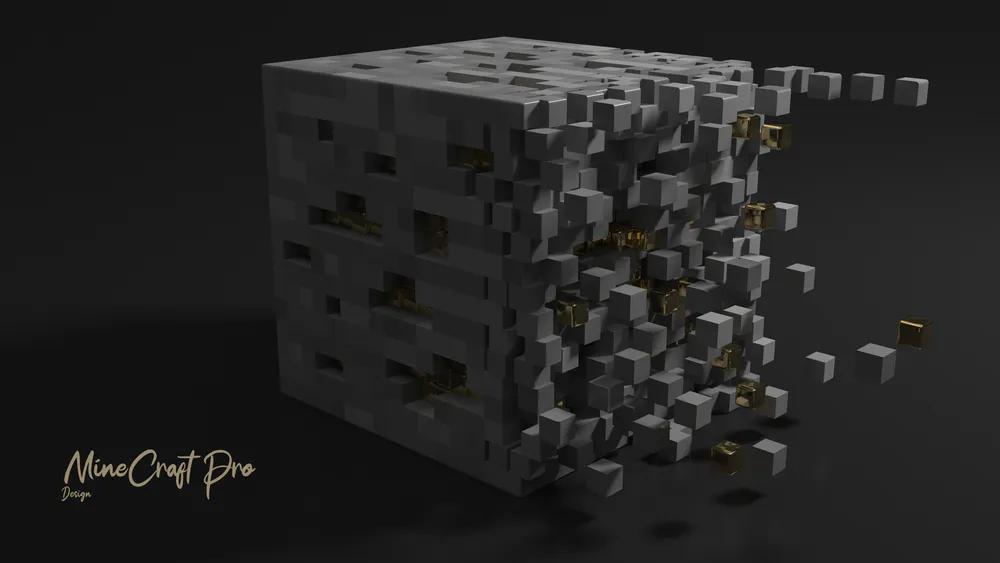 Обои Minecraft GOLD 2048x1152