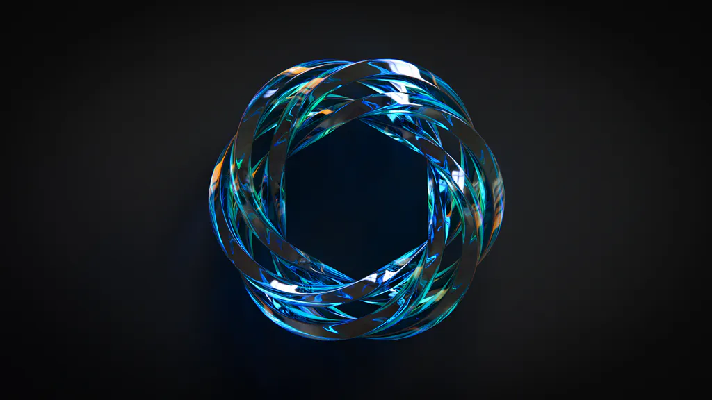 Обои на рабочий стол: Синее стеклянное кольцо