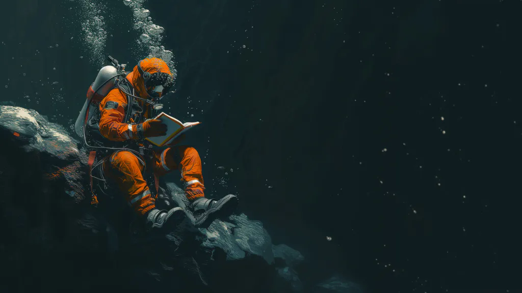 Обои на рабочий стол: Космонавт под водой