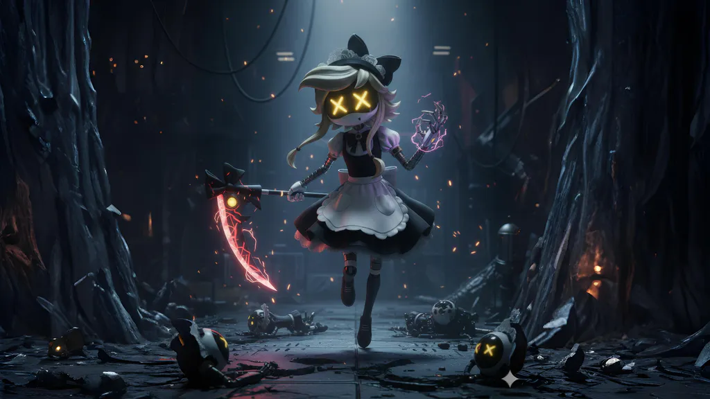 Обои на рабочий стол: Темная служанка