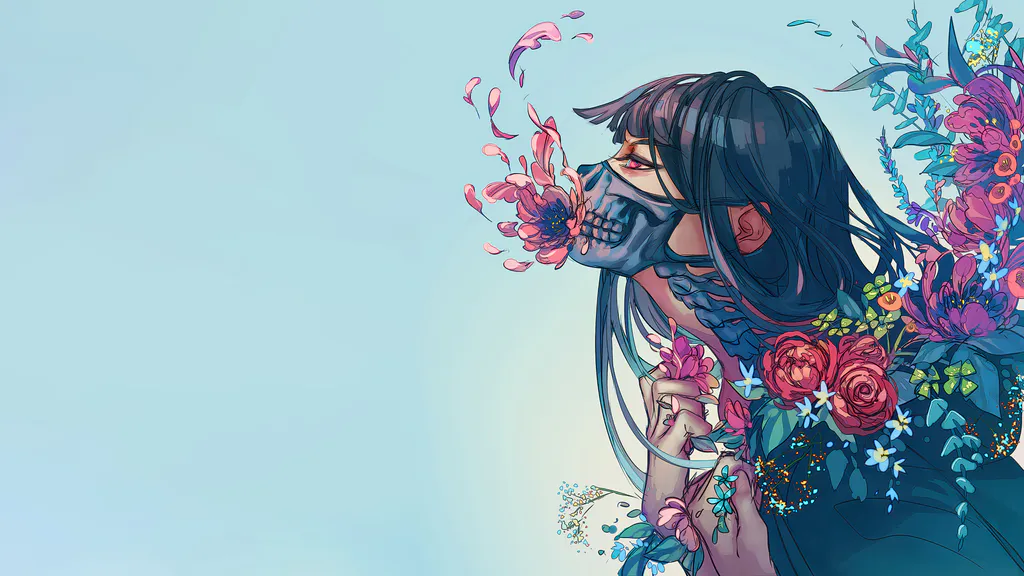 Обои на рабочий стол: Цветочная маска