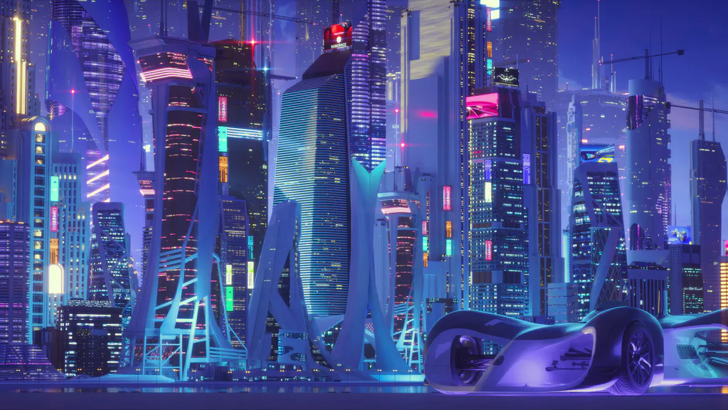 Шпалери для робочого столу: Неонове мегамісто