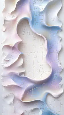 Абстракция, Головоломка, 3d эффект, Органические формы, Текстура, Жемчужные оттенки, Золотые искры, AI Art