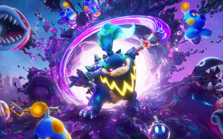 3d-арт, Неоновые цвета, Монстры, Черная жидкость, Фэнтези, Яркая подсветка, Игровая сцена