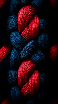 Веревка, Текстура, Волокна, Макро, Контраст, Темный, Синий, Amoled