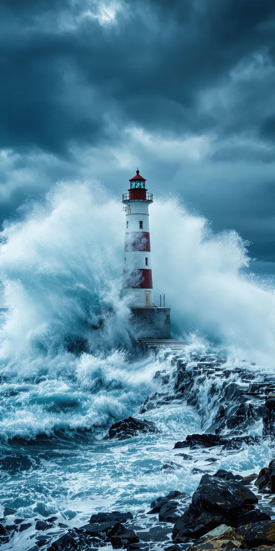 Обои на телефон: Штормовой маяк