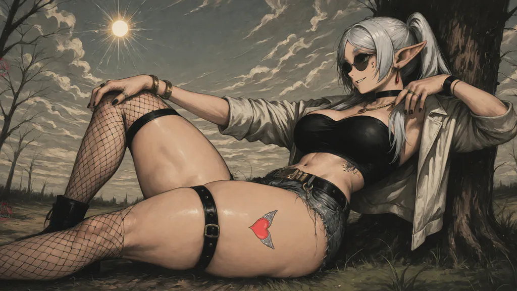 Desktop wallpaper: The elf under the tree