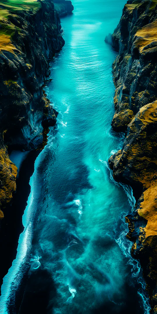 Обои на телефон: Бирюзовый морской каньон