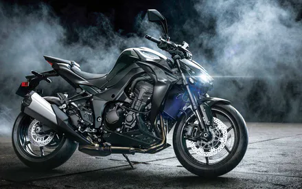 Kawasaki Z900, Sport Bake, Z Series, Черный, Скорость, Агрессивный дизайн, Kawasaki, Дым