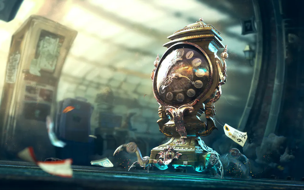 Обрезать вручную обои Magical Clock Robotic Legs, Magical, Clock ...