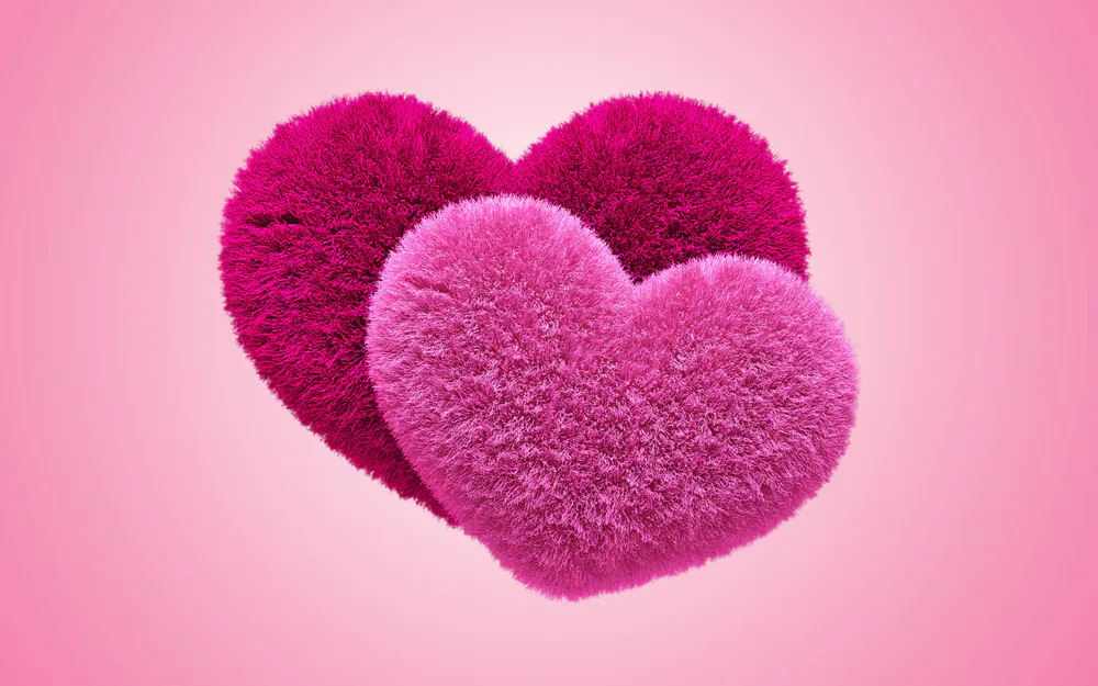 Wallpaper Pink Fluffy Hearts 1920x1080