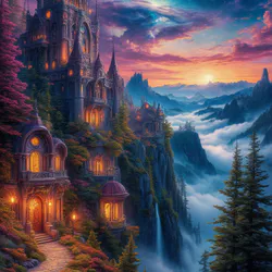 Castle above the waterfall