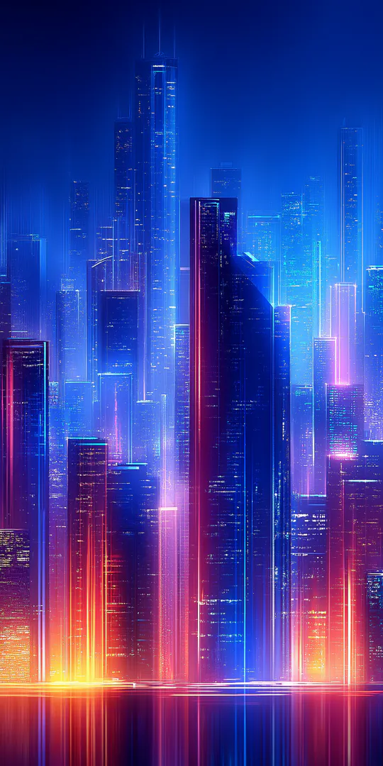 Phone wallpaper: Blue metropolis