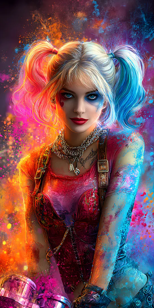 Phone wallpaper: Bright Harley Quinn