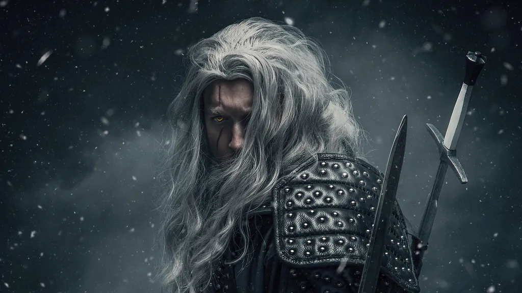 Desktop wallpaper: Geralt in the snow