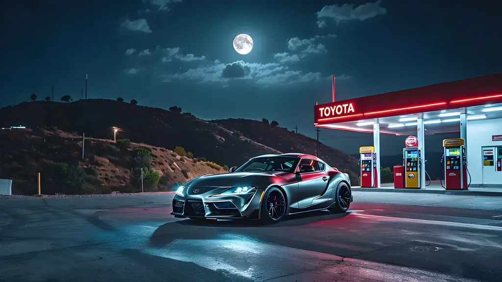 Шпалери для робочого столу: Нічний Toyota Supra