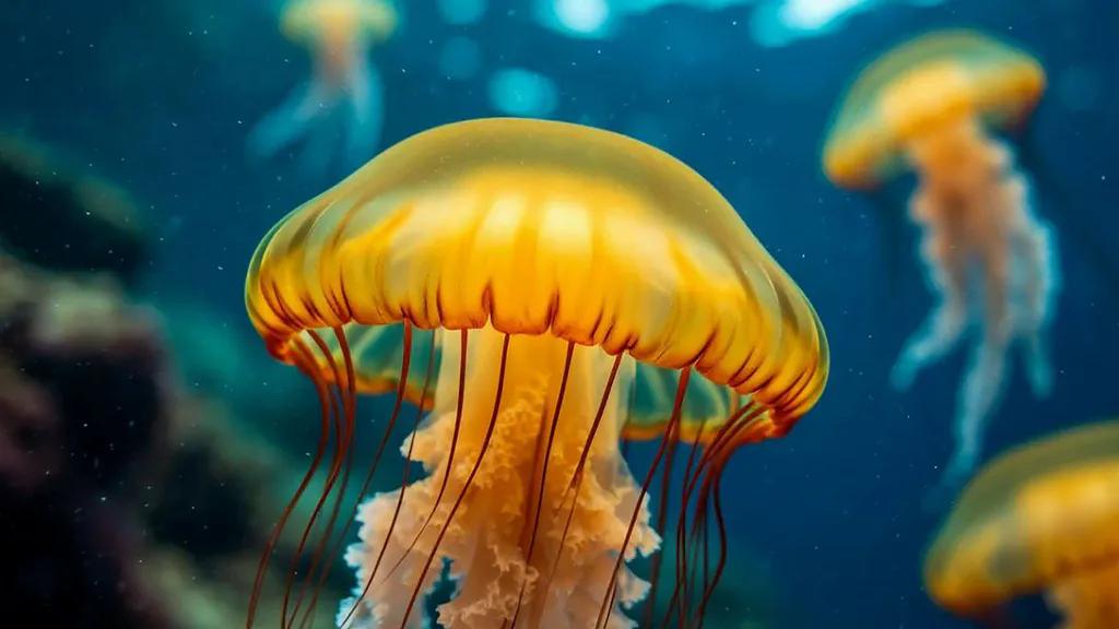 Обои на рабочий стол: Japanese Yellow Jellyfish
