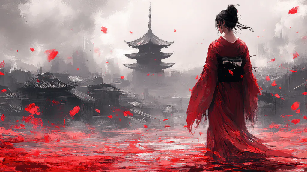 Шпалери для робочого столу: Червоні пелюстки минулого