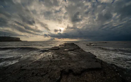 Горизонт, Море, Камни, Даль, Небо